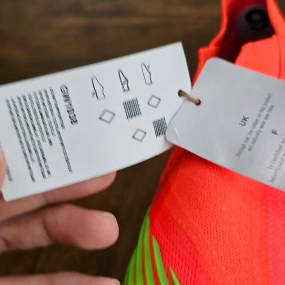 Adidas Predator Edge+ Plus SG Soccer Cleats Data Pack GW1038 Solar Red W 6.5 New - Picture 14 of 14